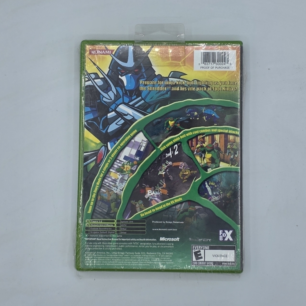 Vintage 2003 XBOX Teenage Mutant Ninja Turtles Konami Game SEALED BRAND NEW! - Picture 4 of 6